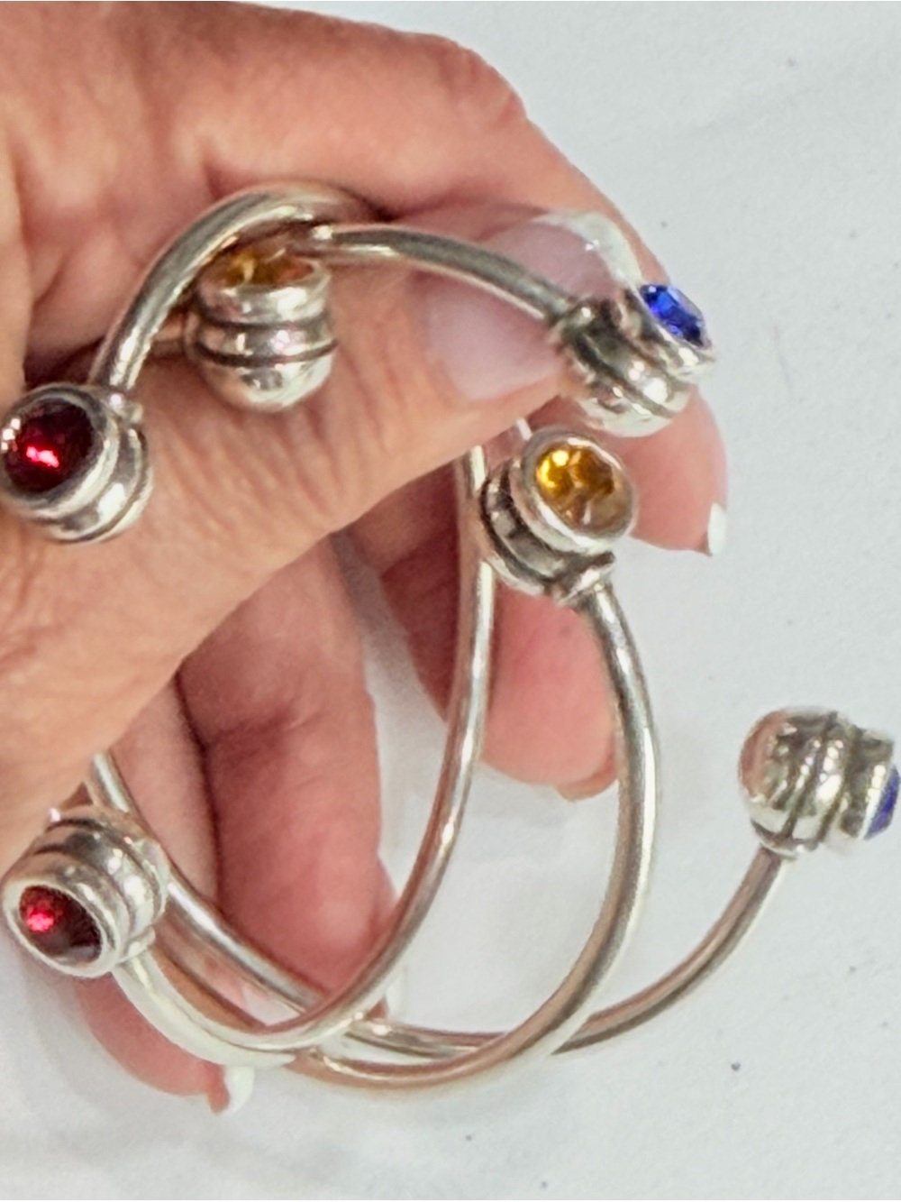 NWOT SilverPlated Open Bangle Bracelet set from Spain.